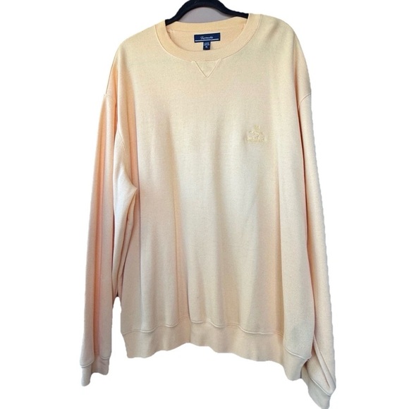 Faconnable Other - Faconnable Embroidered Logo Crewneck Sweatshirt Sweater Pale Yellow XL Casual